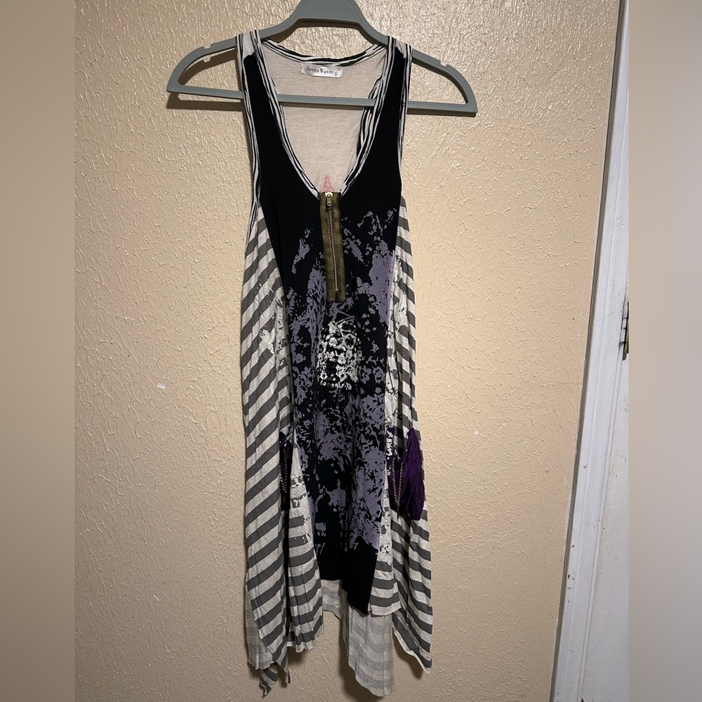 Seven Waves Mixed Patterns Y2K Tank Dress size 1 (Small) Grunge‎ Stripes